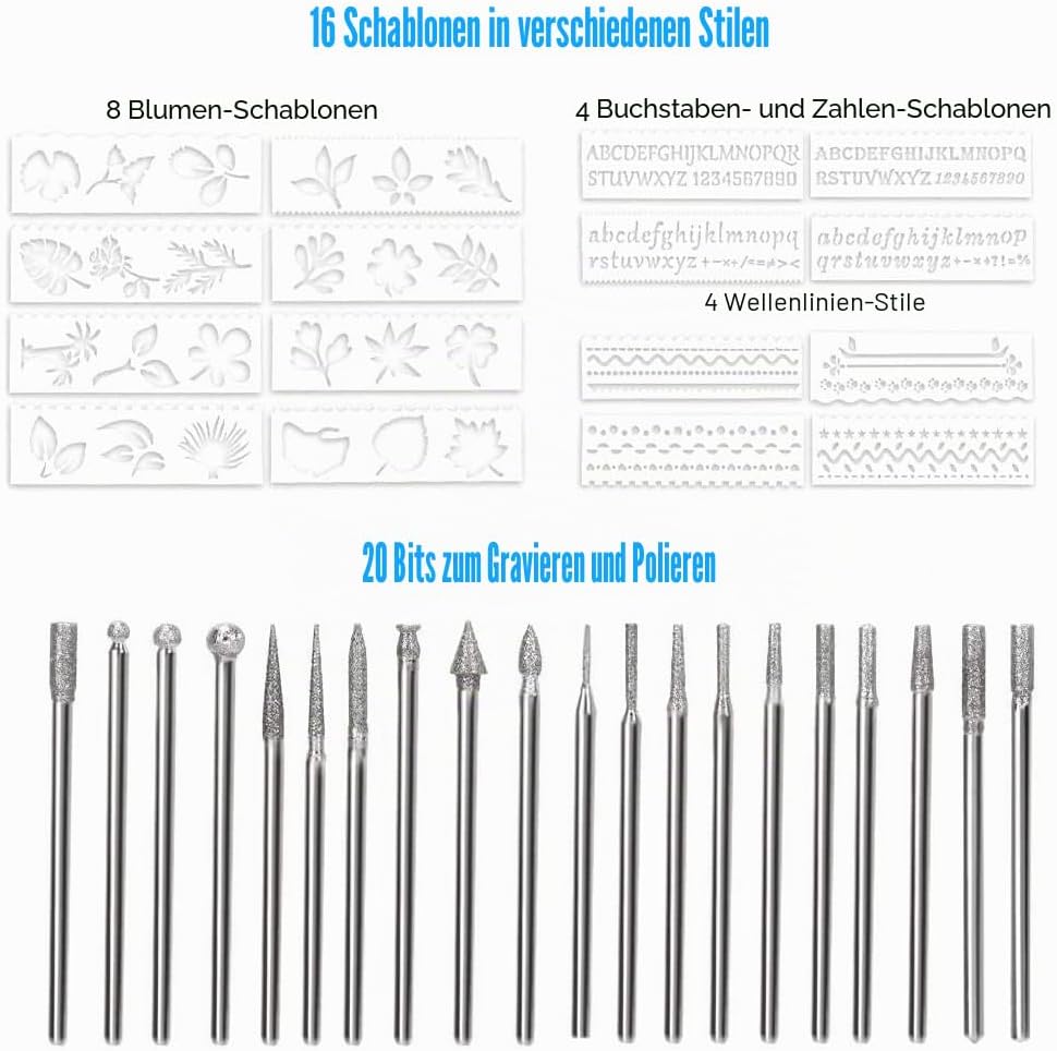Elektrischer Gravierstift Gravierwerkzeugsatz Micro Gravierer Ätzstift DIY Drehwerkzeug für Schnitze