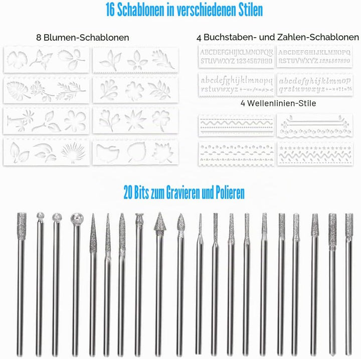 Elektrischer Gravierstift Gravierwerkzeugsatz Micro Gravierer Ätzstift DIY Drehwerkzeug für Schnitze