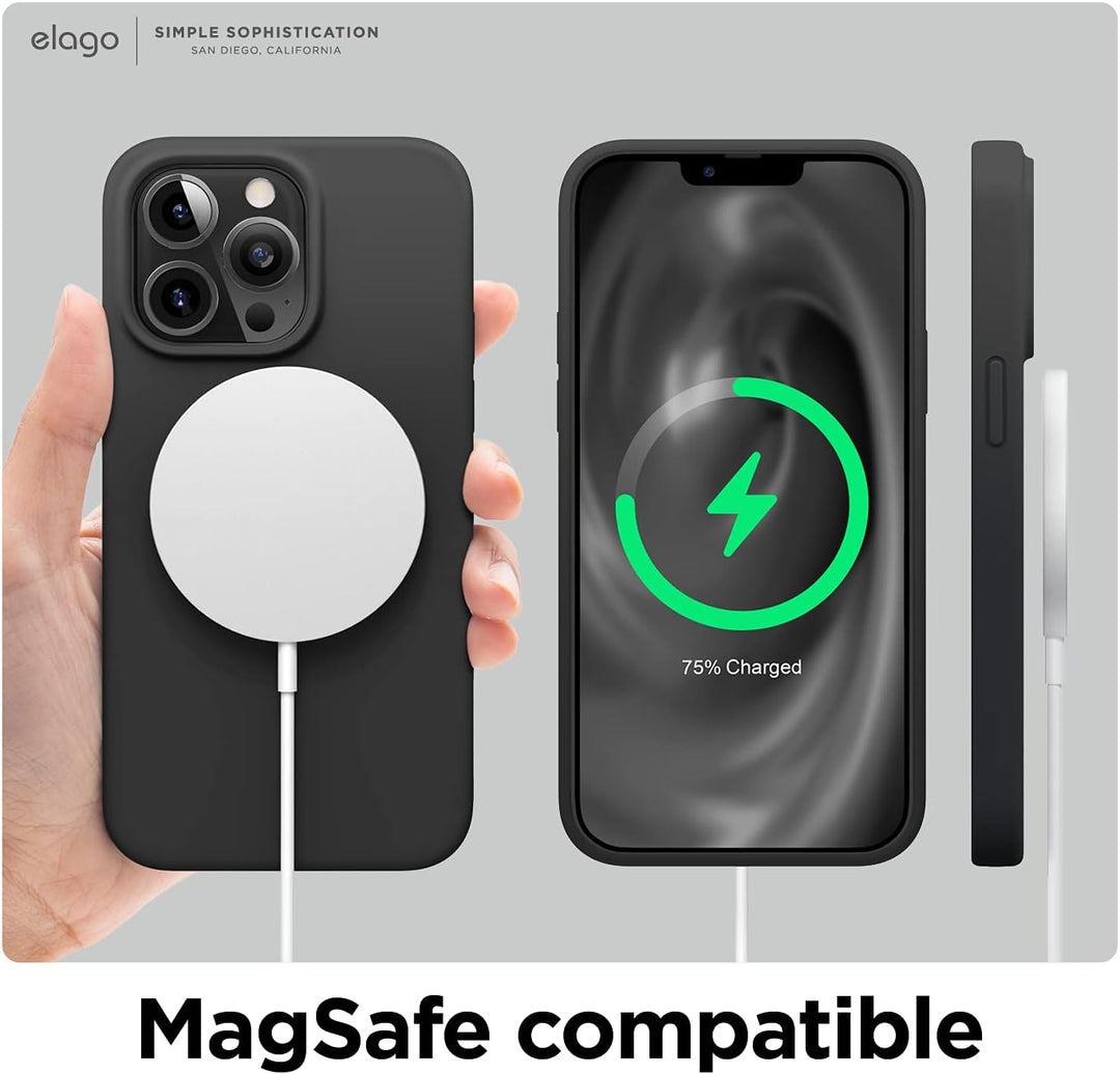 elago Schutzhülle aus Flüssigsilikon, kompatibel mit iPhone 13 Pro (6,1 Zoll), Rundumschutz – stossf