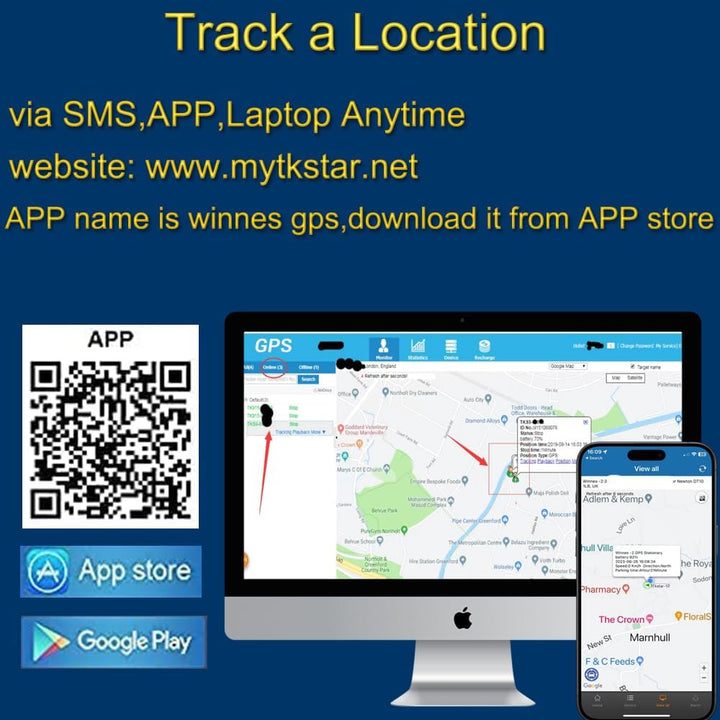 Winnes TK806 4G Festverdrahteter GPS Tracker Echtzeitverfolgung 180 Tage Verlauf Kraftstoff-Abschalt