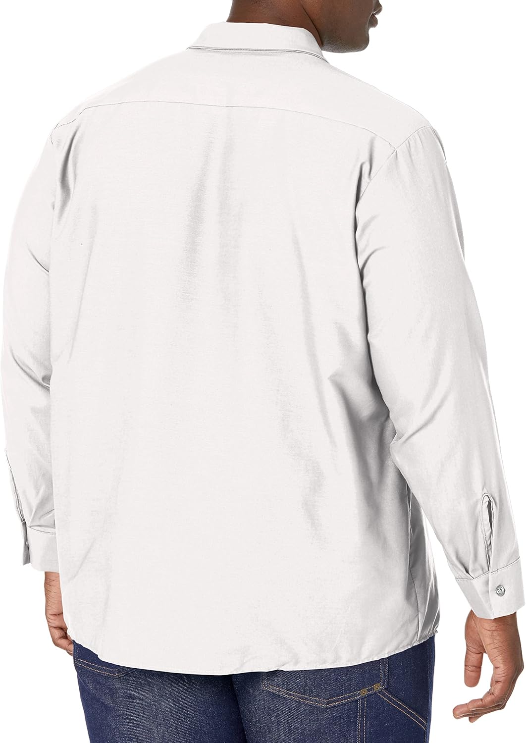 Red Kap Herren Performance Tech Langarmshirt Arbeitshemd mit Knopfleiste (1er Pack) M Weiss, M Wei&#