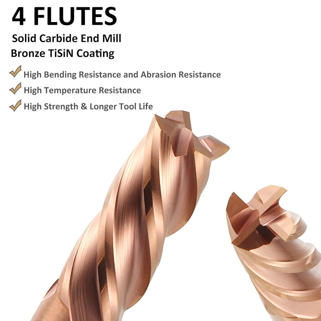 6mm CED Fräser Schaftfräser Hartmetall 4-Flöte, 2 Stücke TiSiN Coat Spiralfräser Bit VHM CNC Bohrauf