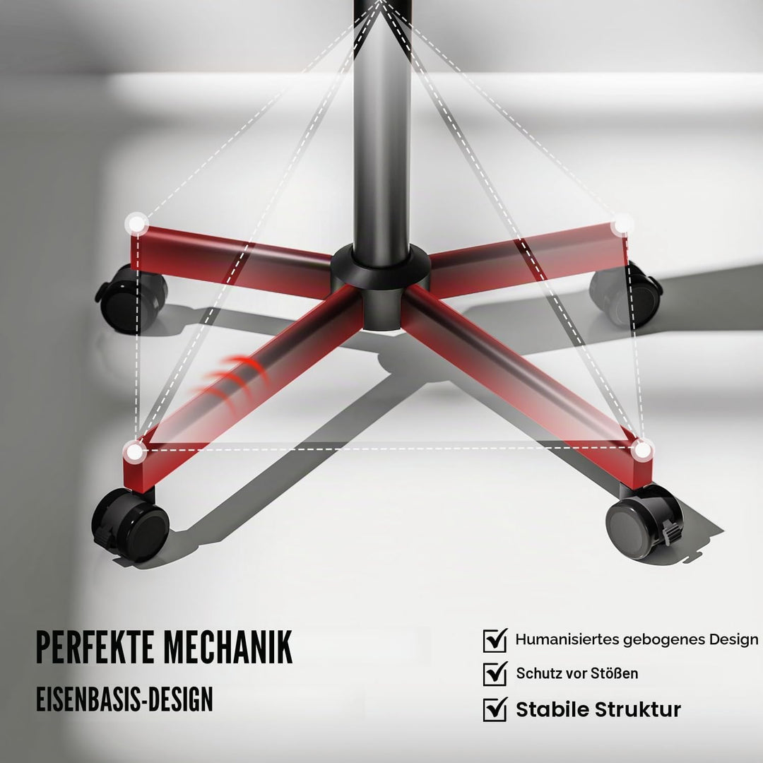 AOKCOS TV Ständer Rollbar für 32-65 Zoll Fernseher, TV Wagen mit Tablett, Fernsehständer Höhenverste