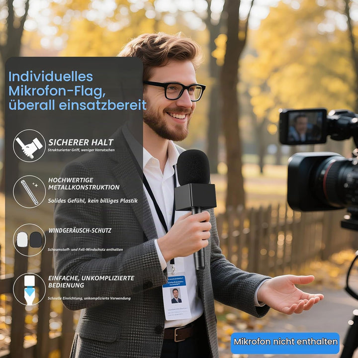 ZealSound Handmikrofon Adapter für DJI Mic, Wireless Lavalier Mikrofon Griff, Funkmikrofon Halter ko