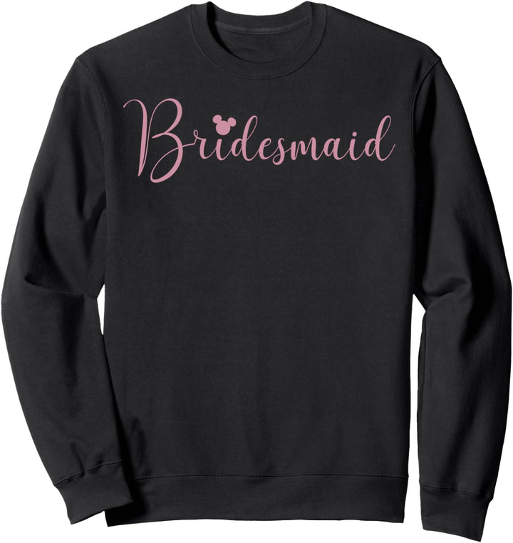 Disney Mickey & Friends Bridesmaid Pink Cursive Text Sweatshirt