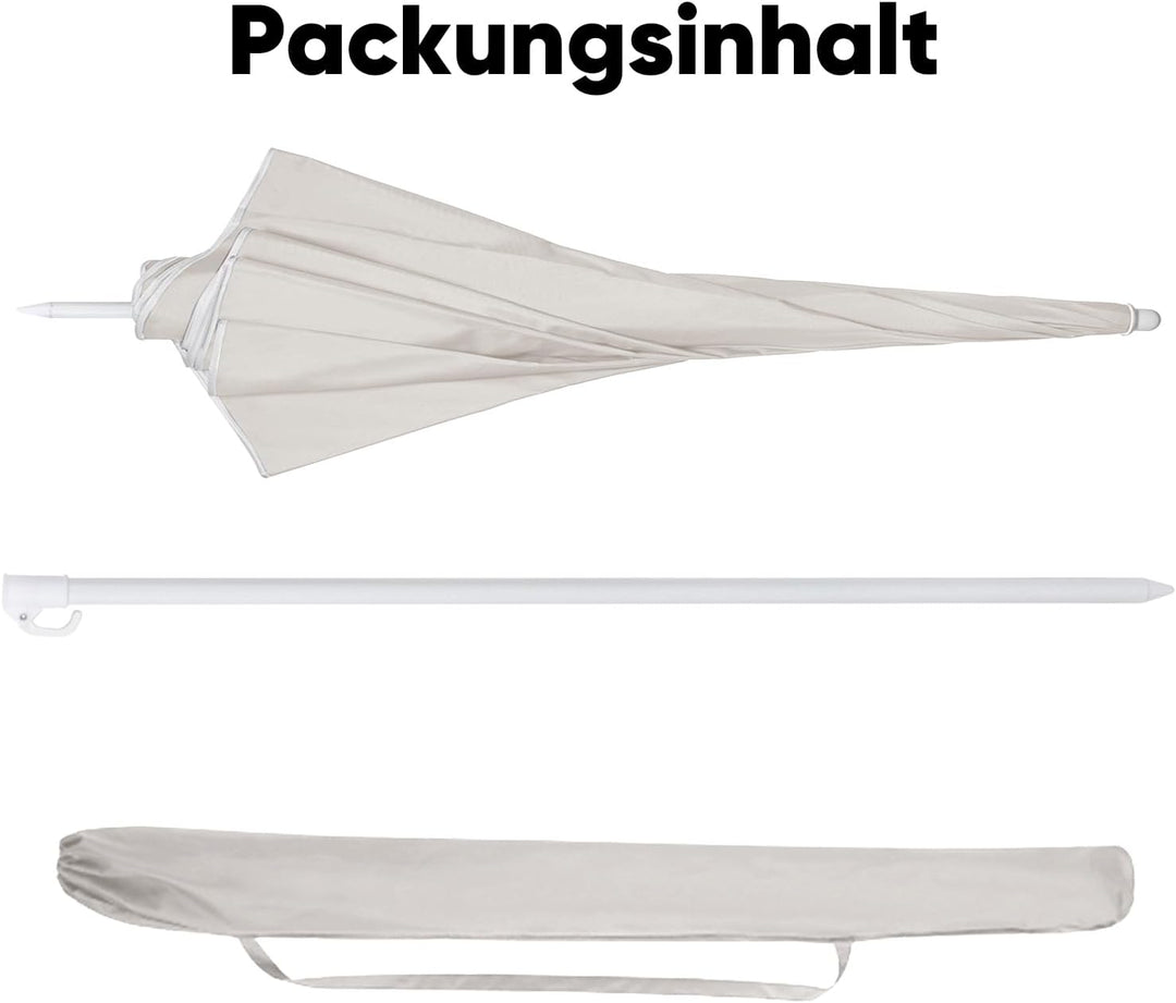 Sekey 160 cm Sonnenschirm Strand mit Schutzhülle für Balkon Garten & Terrasse Neigungswinkel und Höh