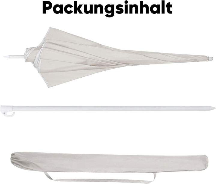 Sekey 160 cm Sonnenschirm Strand mit Schutzhülle für Balkon Garten & Terrasse Neigungswinkel und Höh