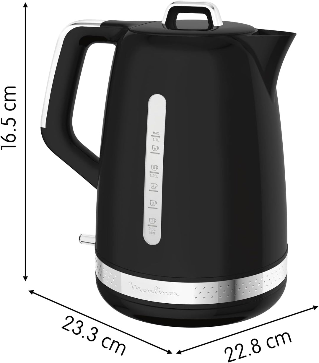 Moulinex Elektrischer Wasserkocher, 1,7 l, Vintage-Design, 360° Basis, Klappdeckel, Schnellkochen, a