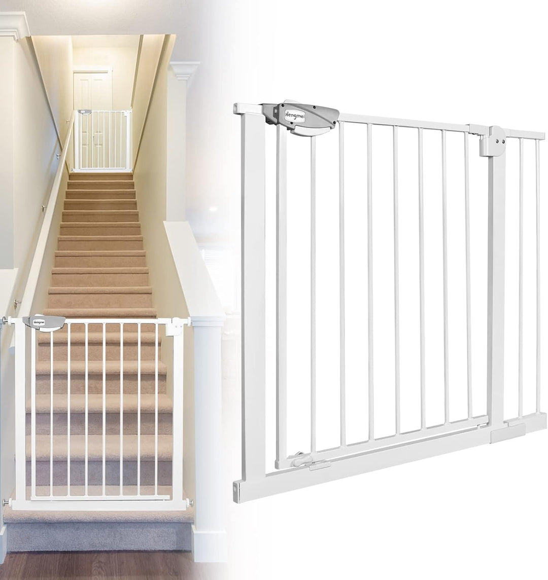 JOIEYOU Treppenschutzgitter ohne Bohren, 85-95 cm Türschutzgitter Treppengitter für Kinder und Haust