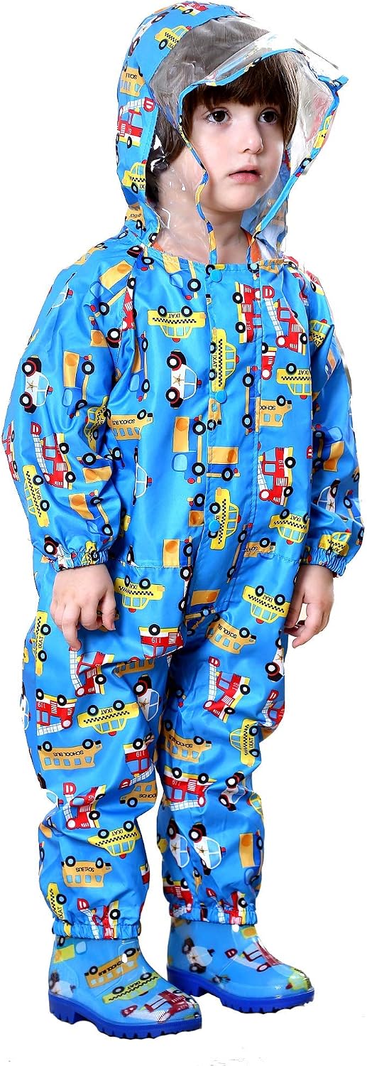 JinBei Kinder Regenmantel Mädchen Jungen Regenjacken Atmungsaktiv Wasserdicht Kapuze Leicht Regenanz