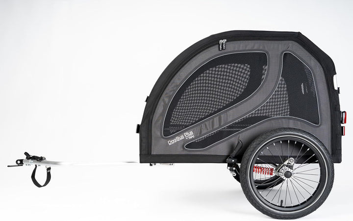 TrendPet DogBus Plus M - gefederter Aluminium Fahrradanhänger für Hunde, Hundeanhänger für mittlere