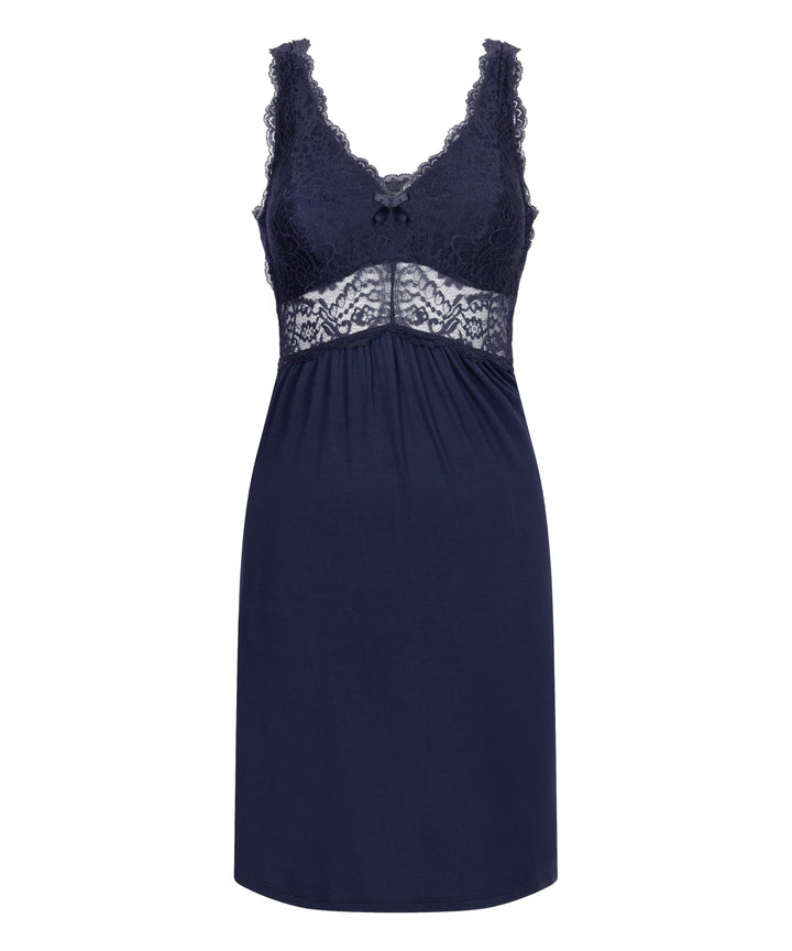 Hunkemöller Damen Slipdress Nora Lace Schwarz XXS XS Maritime Blue, XS Maritime Blue