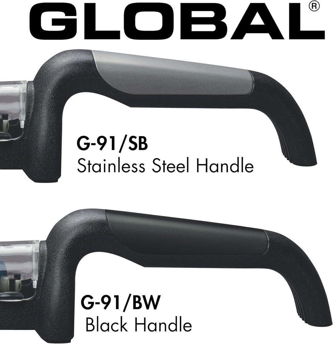 Global G-91/BW Minosharp Messerschärfer, Keramik, 2-stufig, 2,1, Edelstahl, Edelstahl