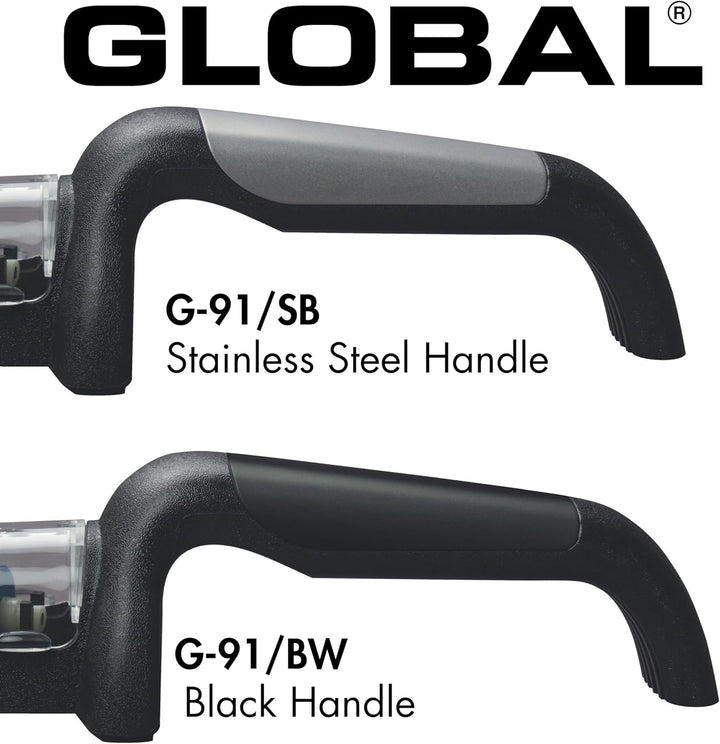 Global G-91/BW Minosharp Messerschärfer, Keramik, 2-stufig, 2,1, Edelstahl, Edelstahl