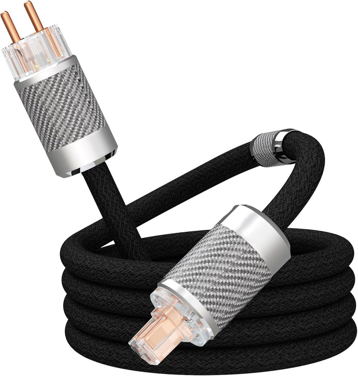 Audiophile HiFi-Netzkabel,HiFi Stromkabel 10AWG EU-Netzkabel 125V/15A für Lautsprecher,Subwoofer, Pl