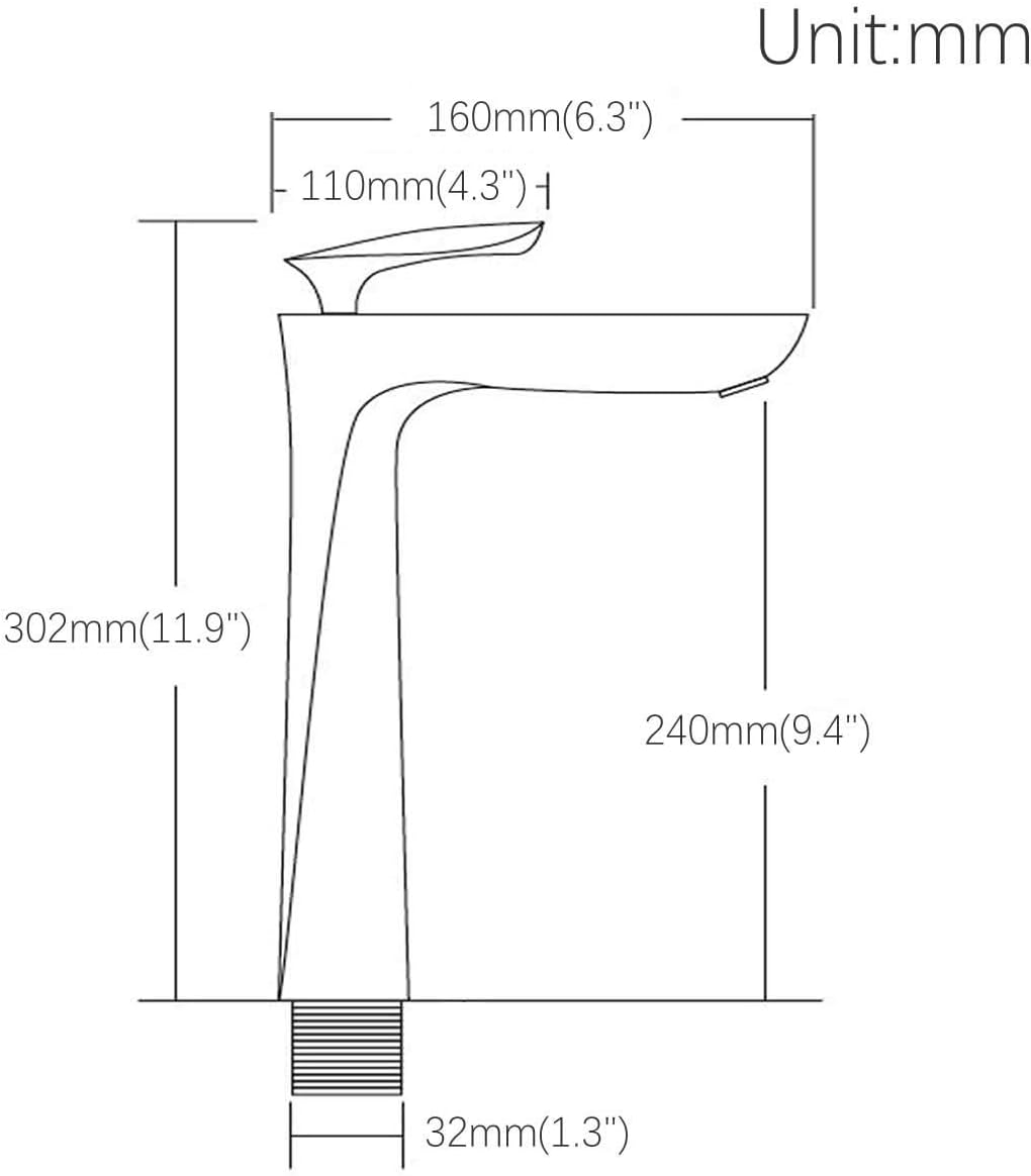 Leekayer Bad Waschbecken Wasserhahn Hoch Körper Einhand Einlochmontage Toilette Gold Chrom Messing,L