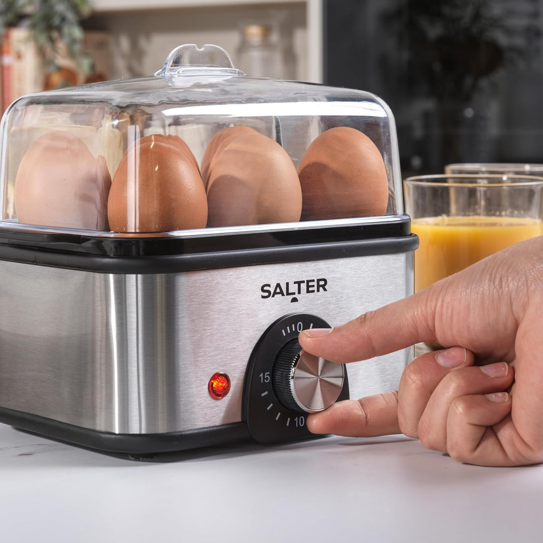 Salter Elektrischer Multi-Eierkocher – 8 Eier-Kocher, Ideal für Weiche Dippy-, Harte und Pochierte E