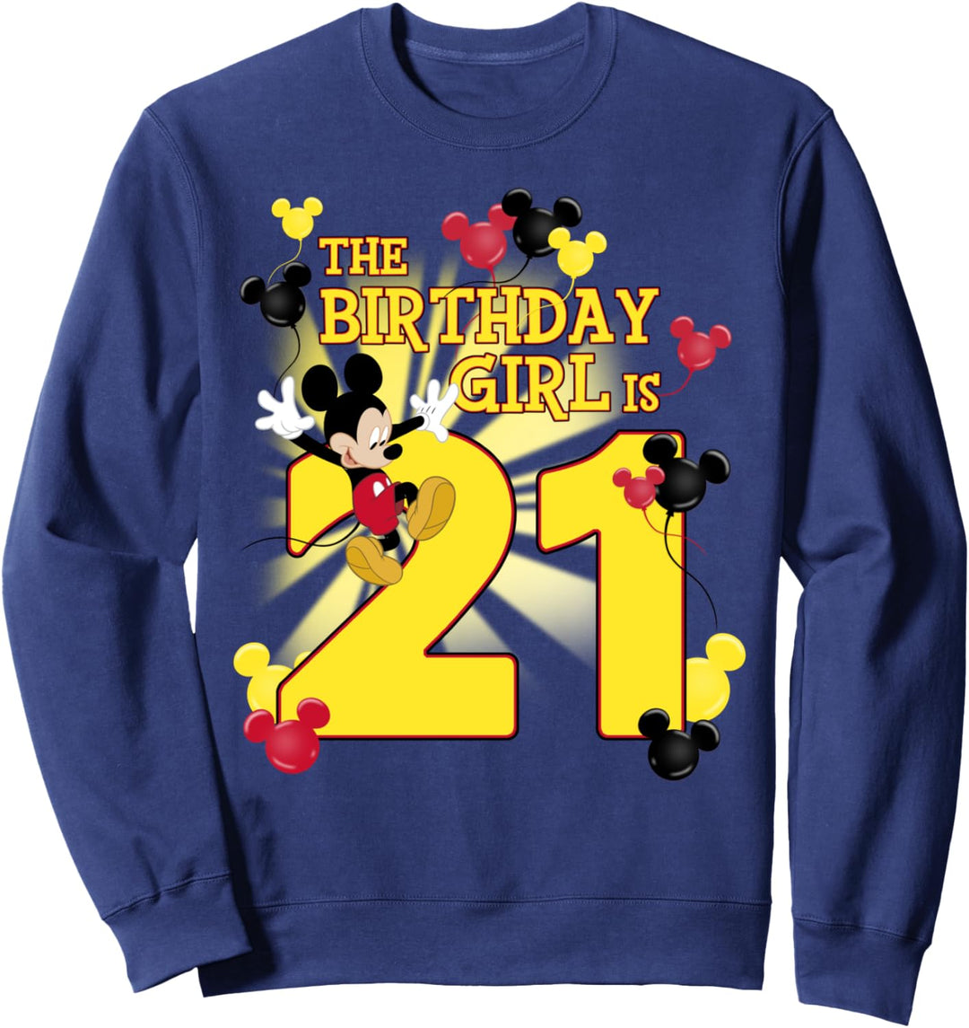 Disney Mickey & Friends 21 Year Old Birthday Girl Sweatshirt