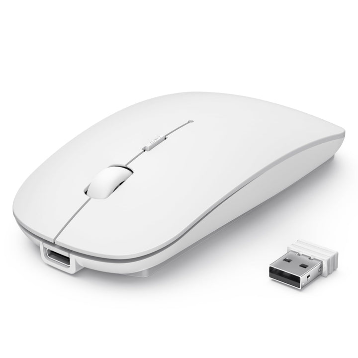 TECKNET Bluetooth Maus, Kabellose Maus mit 4800/3200/2400/1600/1200/800 einstellbare DPI, 2.4G USB F