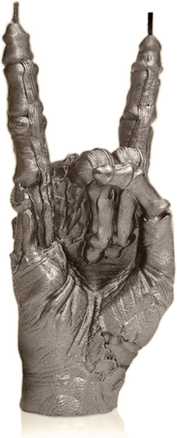 Candellana Kerze RCK Zombie Hand Low Poly, Höhe: 22,2 cm, Handgemacht in der EU Brass, Brass