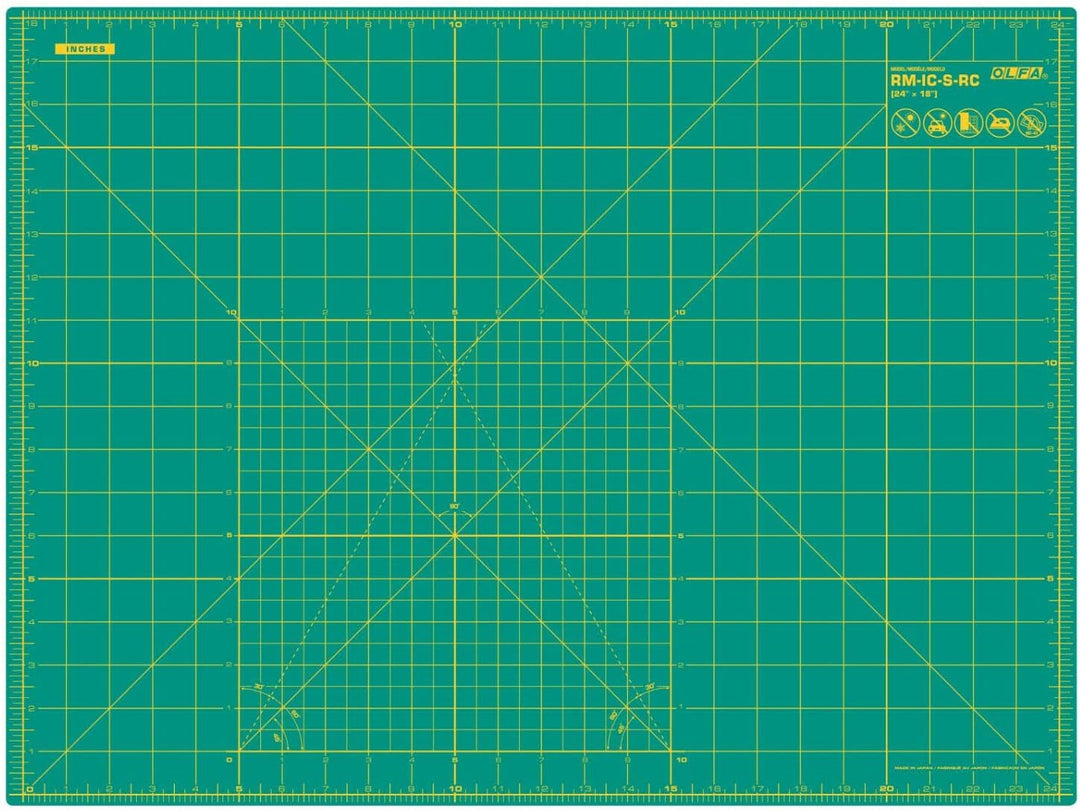 OLFA Schneidematte Selbstheilend 45cm x 60cm für Nähen, Patchwork, Quilt, Doppelseitig Verwendbar, D