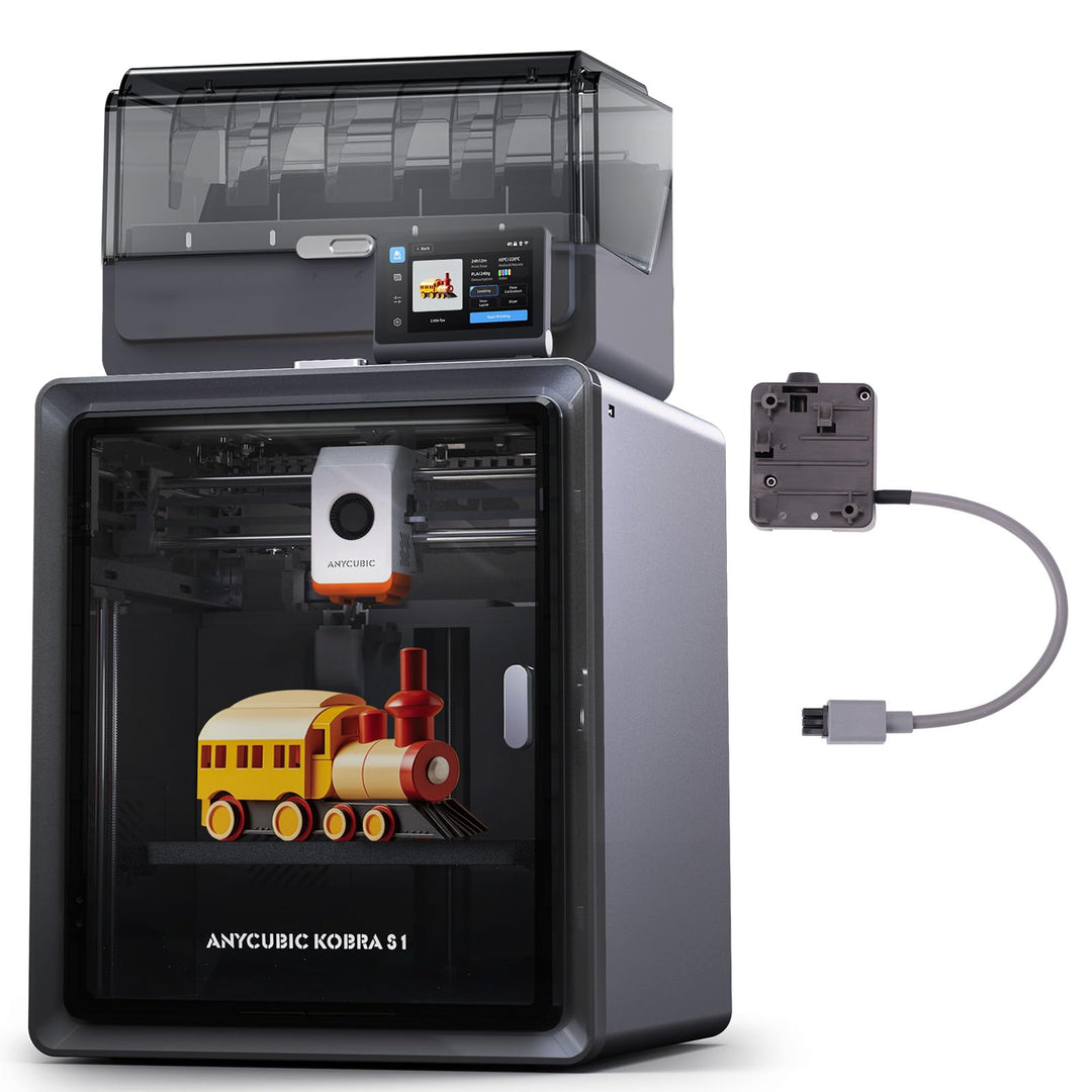 Anycubic Kobra S1 Combo 3D-Drucker Mehrfarbig, Geschlossene CoreXY-Struktur, 600 mm/s Schnelles Druc