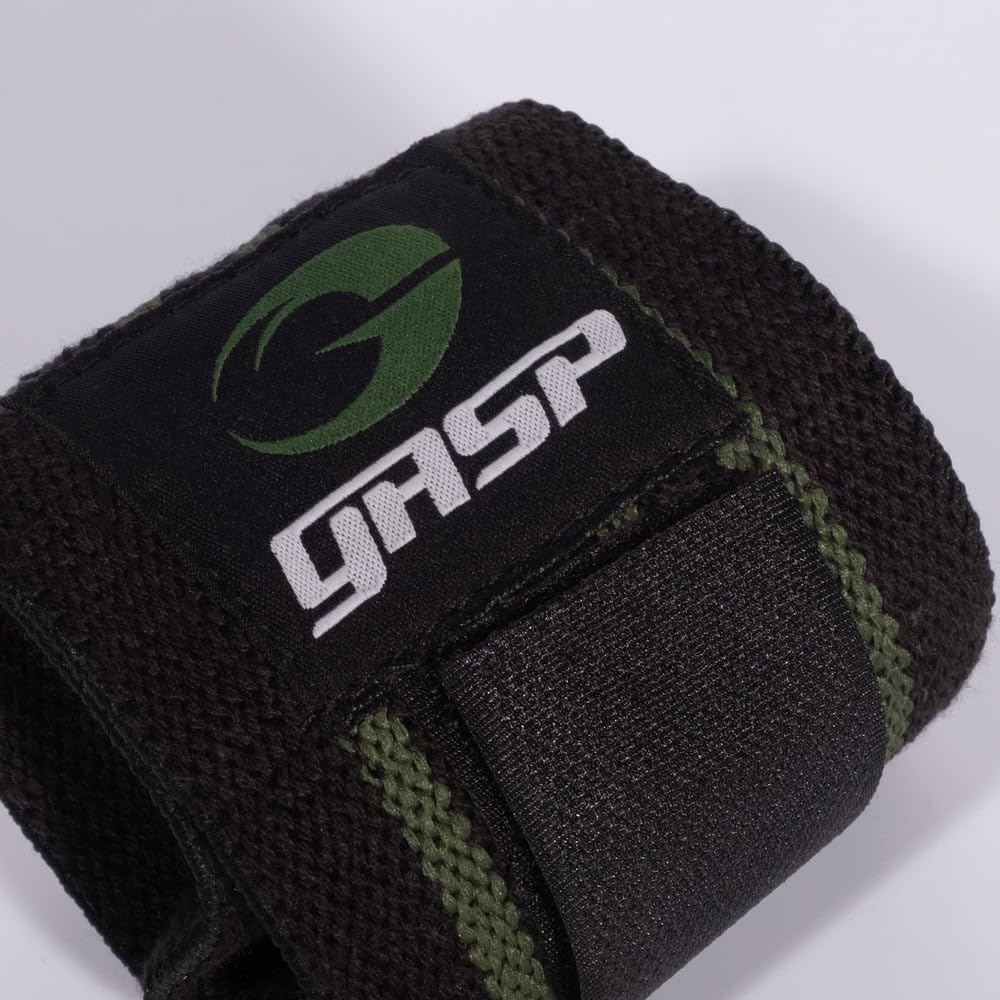 GASP Herren Hardcore Wrist Wraps Länge 33 cm Black/Green, Länge 33 cm Black/Green