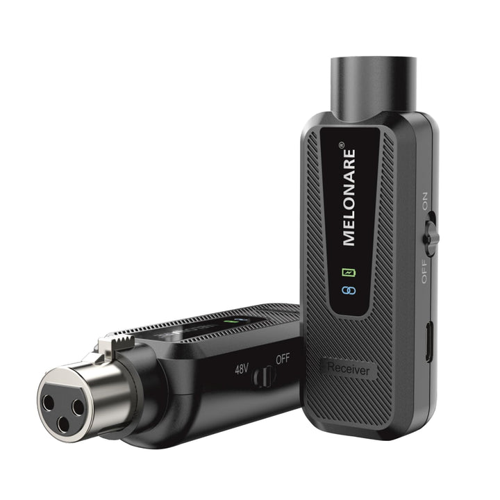 Melonare Plug on UHF 900MHz XLR Wireless Microphone Adapter, XLR Wireless Audio Transmitter & Receiv