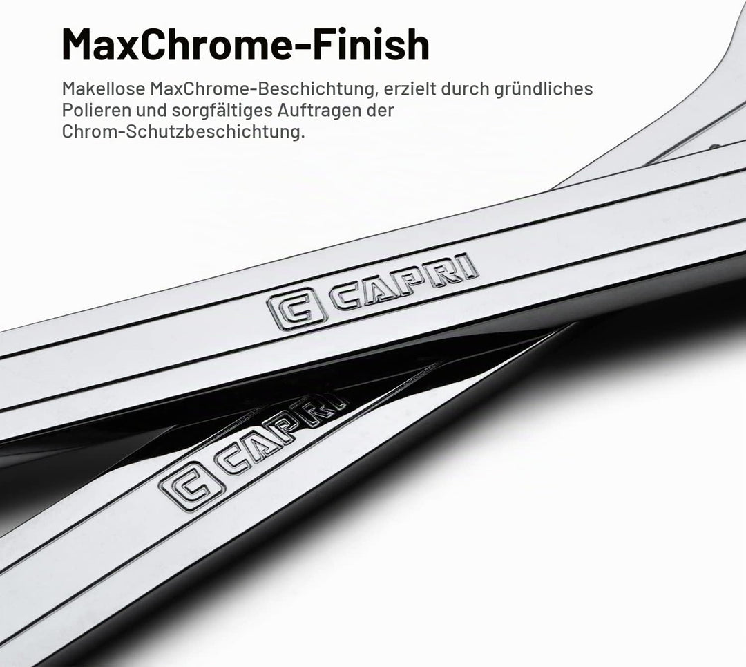 Capri Tools Superdünner Maulschlüssel-Satz, metrisch, 6 bis 19 mm, 7-teilig Metric Set, Metric Set