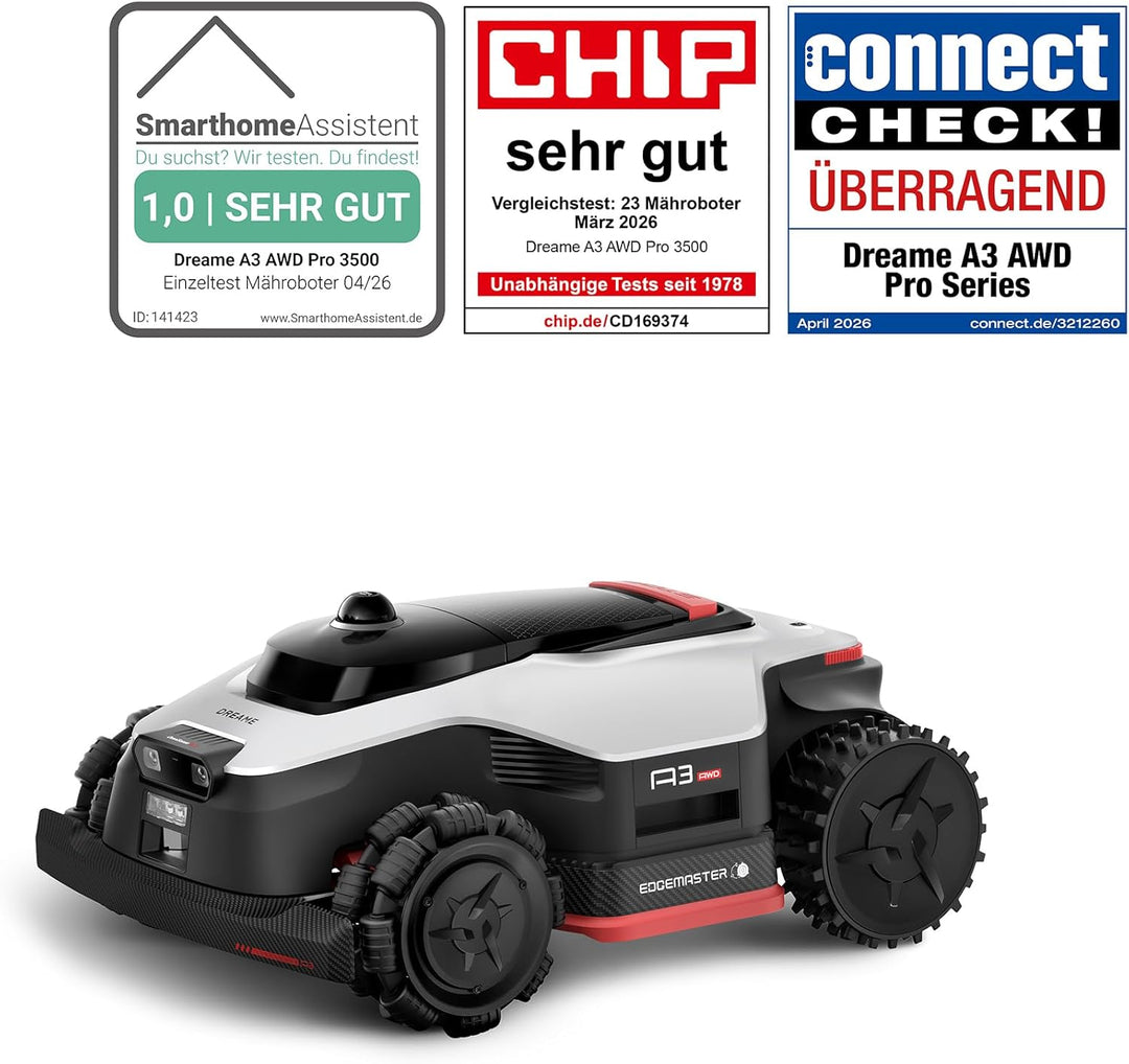 DREAME A3 AWD Pro 3500 Robot-Rasenmäher, für 3500 m², 4WD-Nabenmotoren, ohne RTK, 360° 3D-LiDAR &amp; KI
