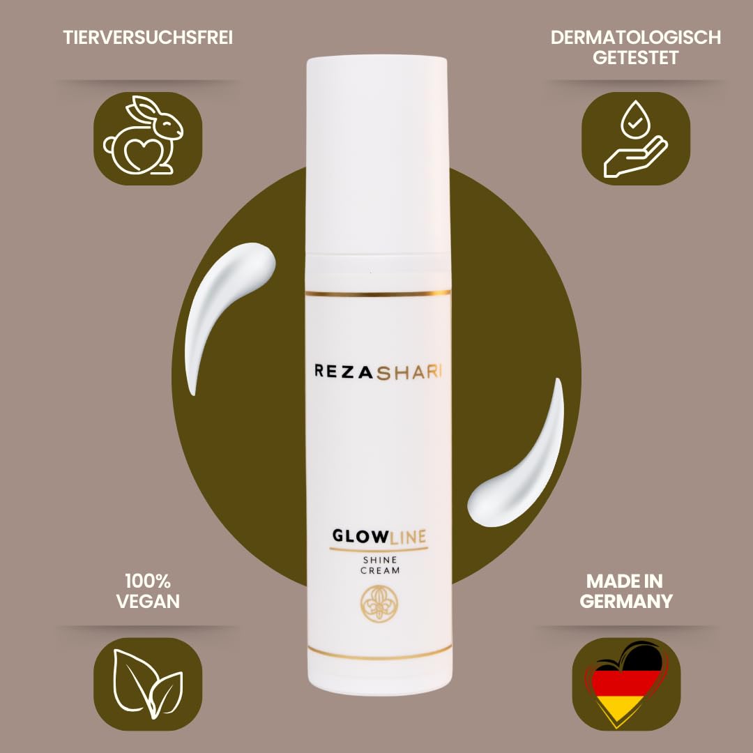 REZA SHARI Shine Cream 100ml - glättende Anti-Frizz Creme mit Hitzeschutz-Effekt für glattes & gesch