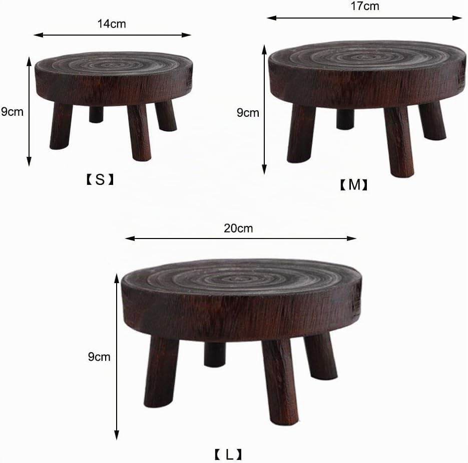2 Stk Dekorativer Pflanzenständer aus Holz, Mini Multifunktionaler Blumentopfhalter für Heimdekorati