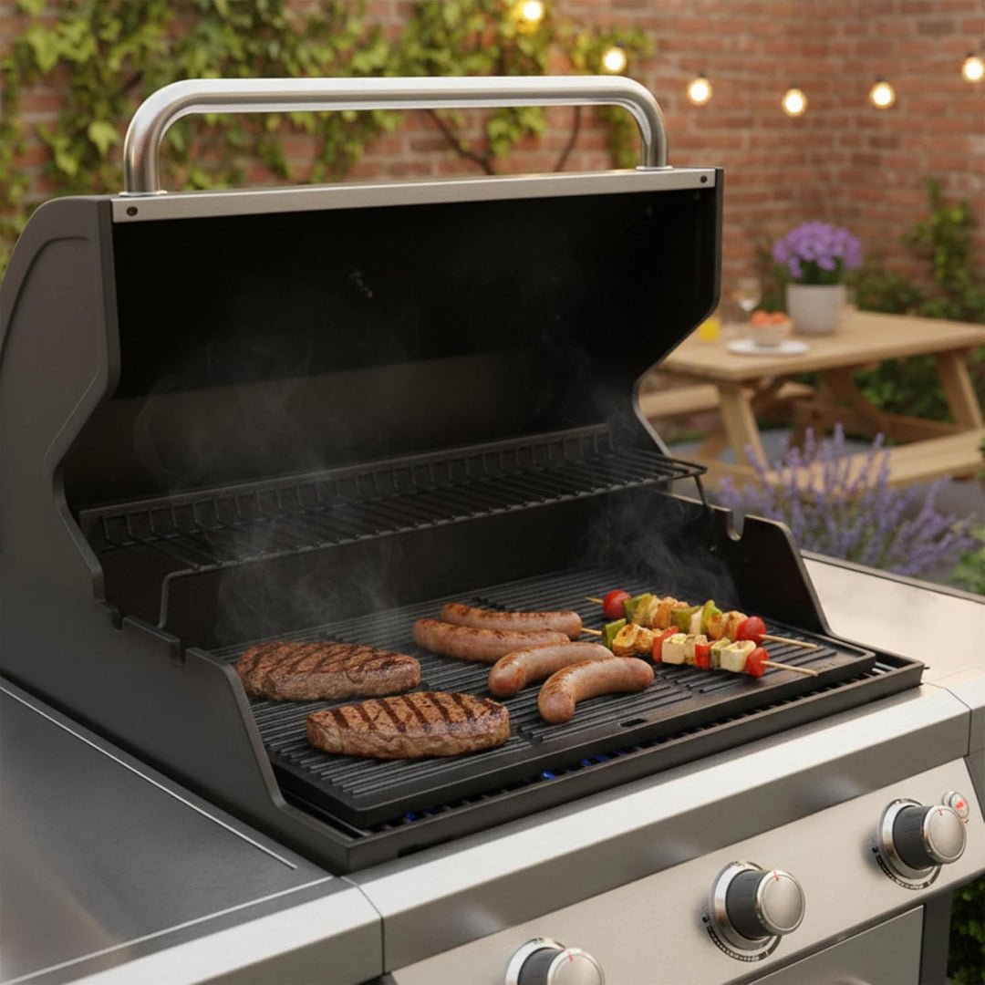 BBQ-Toro Gusseisen Grillplatte | 48 x 31,5 cm | Wendeplatte, beidseitig verwendbar | Rechteckig, Uni