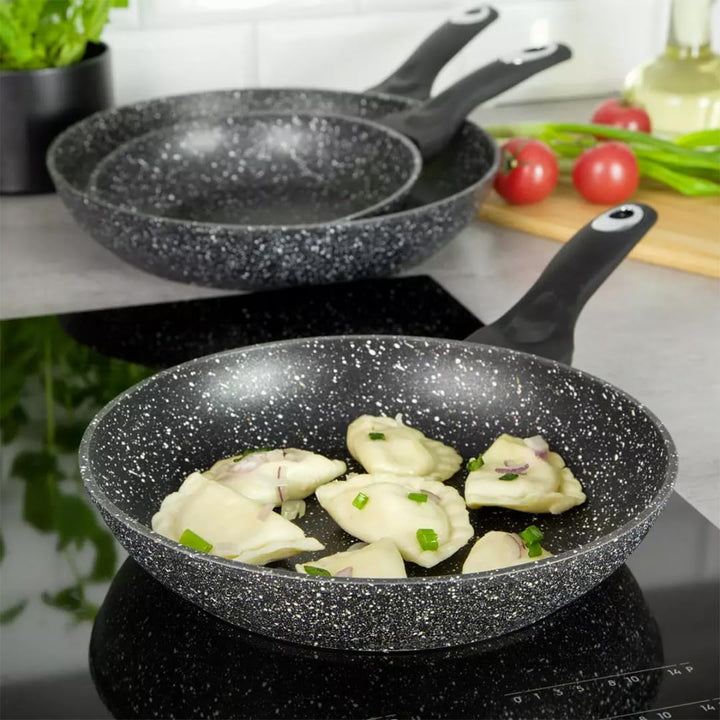 Klausberg Pfannenset mit Granit Beschichtung Pfanne Induktion Marmo Gold KB-7290