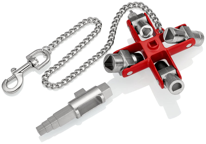 Knipex Universal-Schlüssel "Bau" für gängige Schränke und Absperrsysteme 90 mm (SB-Karte/Blister) 00