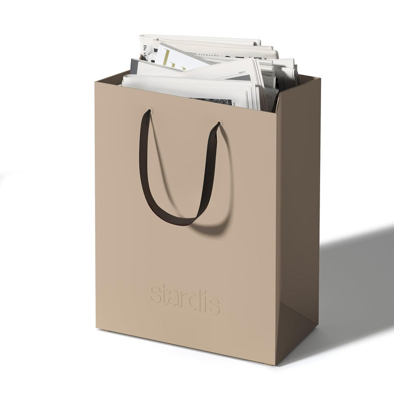 stardis binbox Design Papierkorb eckig stylischer Papiereimer mit Tragegriffen für Büro Office Kunst