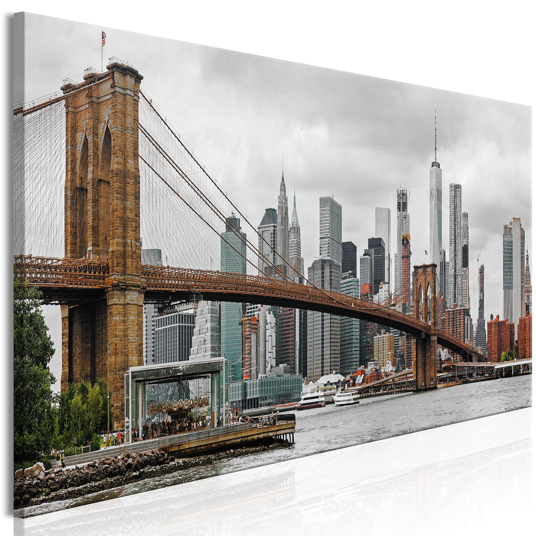 murando - Wandbilder XXL Stadt New York 150x50 cm 1 tlg - Wand Deko Vlies Leinwand Bilder Gross Wand