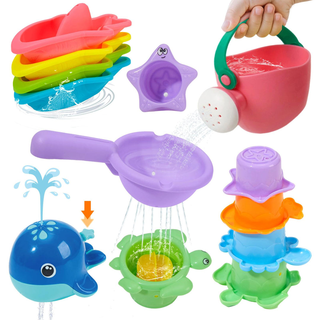 Badewannenspielzeug Badespielzeug Baby ab 1 2 3 4 Jahr Wasserspielzeug Badewannen Spielzeug Kinder P