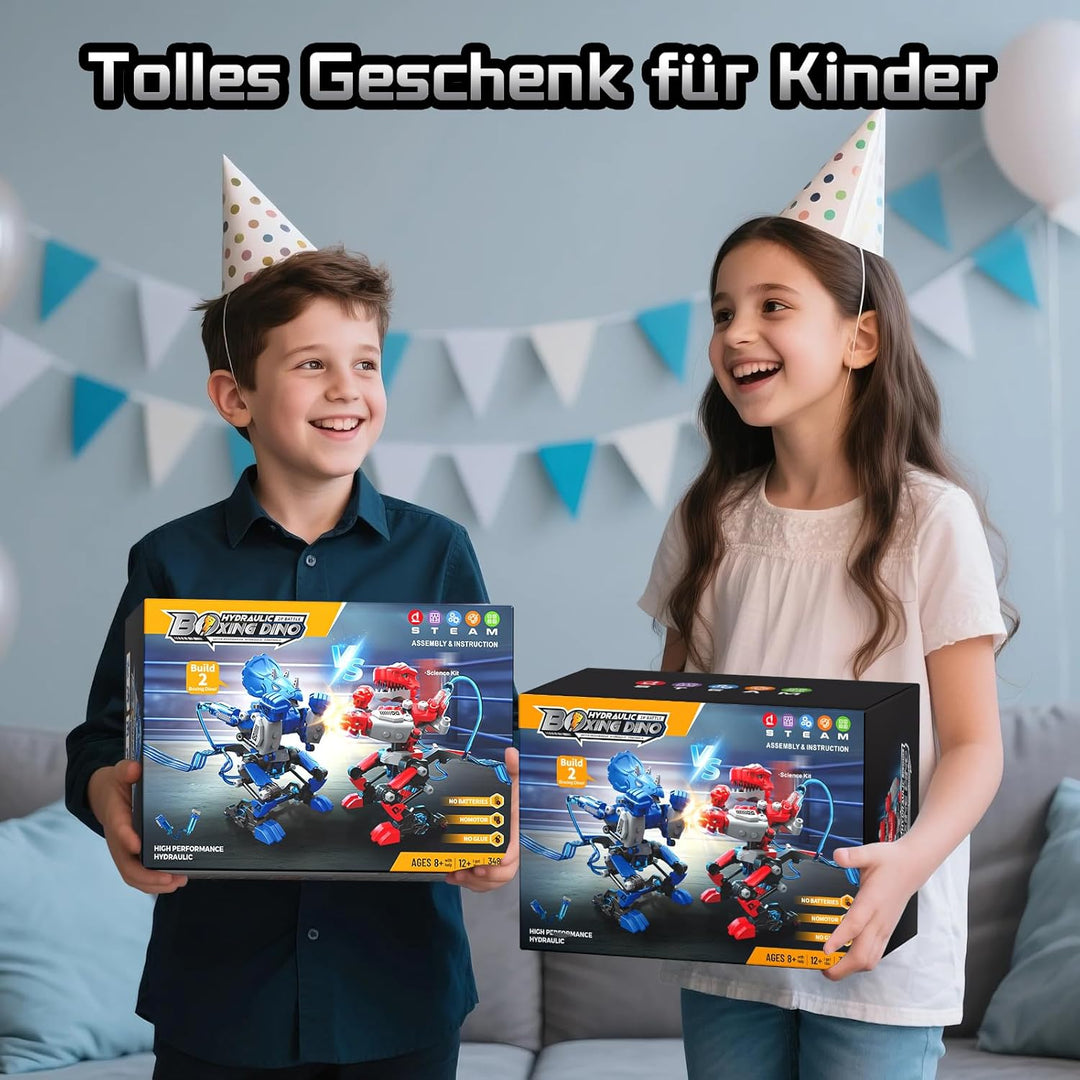 Experimente für Kinder ab 8 9 10 11 12 13 14, Bauen Sie Zwei Hydraulische Boxroboter Baukasten, Expe