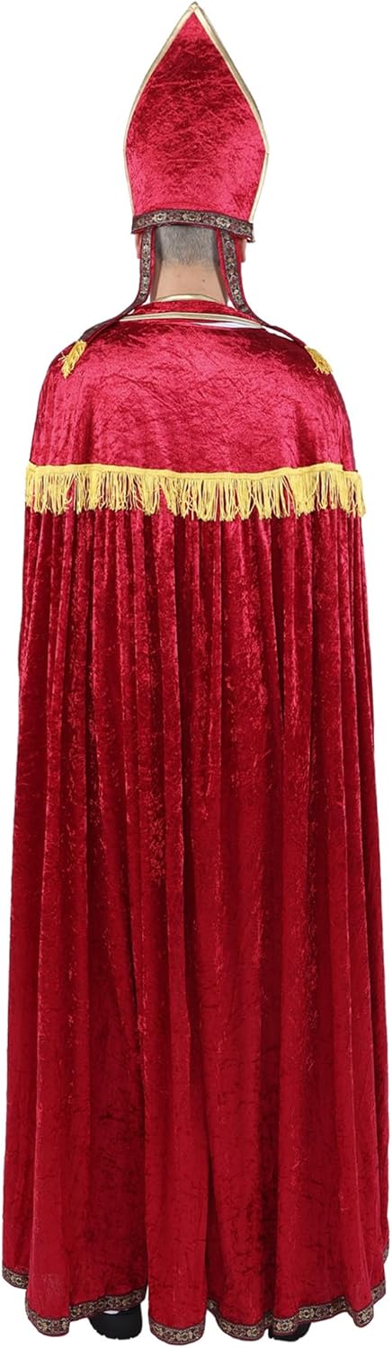 Ahititi Nikolaus Kostüm Herren Weihnachtsmann Bischof Kostüm Premium Set mit Zubehör Nikolauskostüm