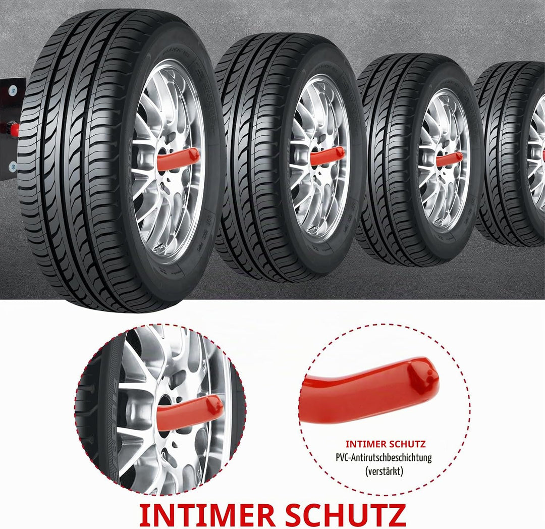 Sinoer 4er-Pack Reifenständer-Set Schwerlast-Reifenregal, Wandmontage, Garagenhaken, langlebig, zum