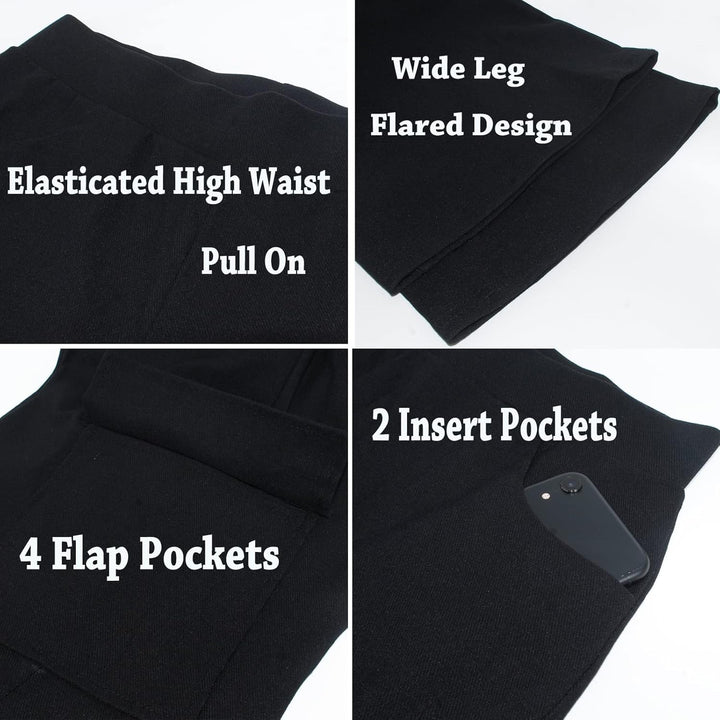 Nuofengkudu Cargohose Damen Weite Hosen Stretch High Waist Cargo Taschen Bootcut Schlaghose Damenhos