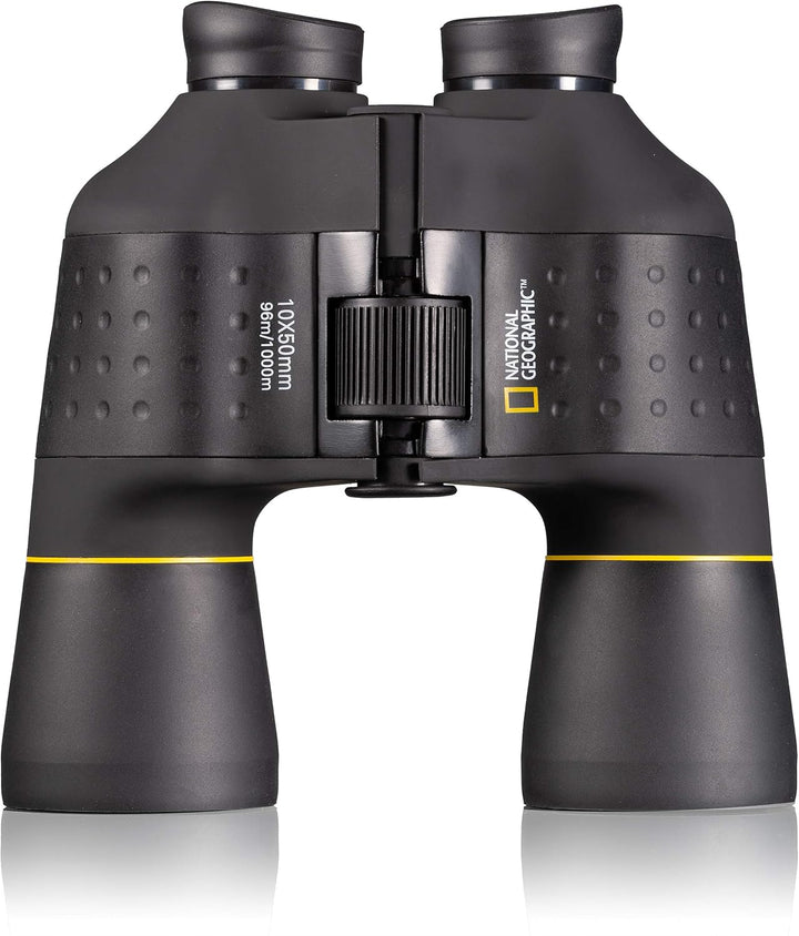 National Geographic Fernglas 10x50 Porro mit Mitteltriebfokussierung, robuster Gummiarmierung und St