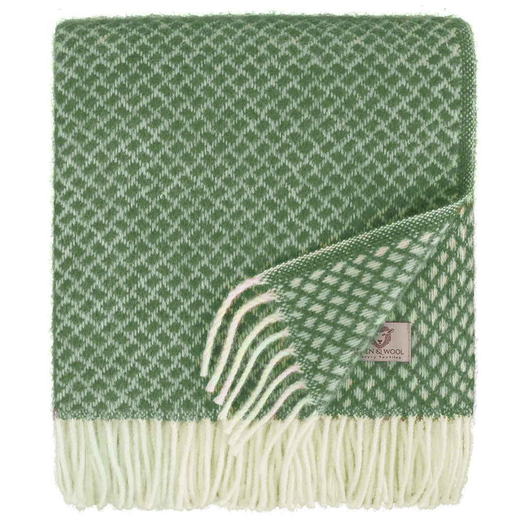 Linen & Cotton Warme Weiche Decke Wolldecke Wohndecke Kuscheldecke Sofia mit Fransen -100% Reine Neu