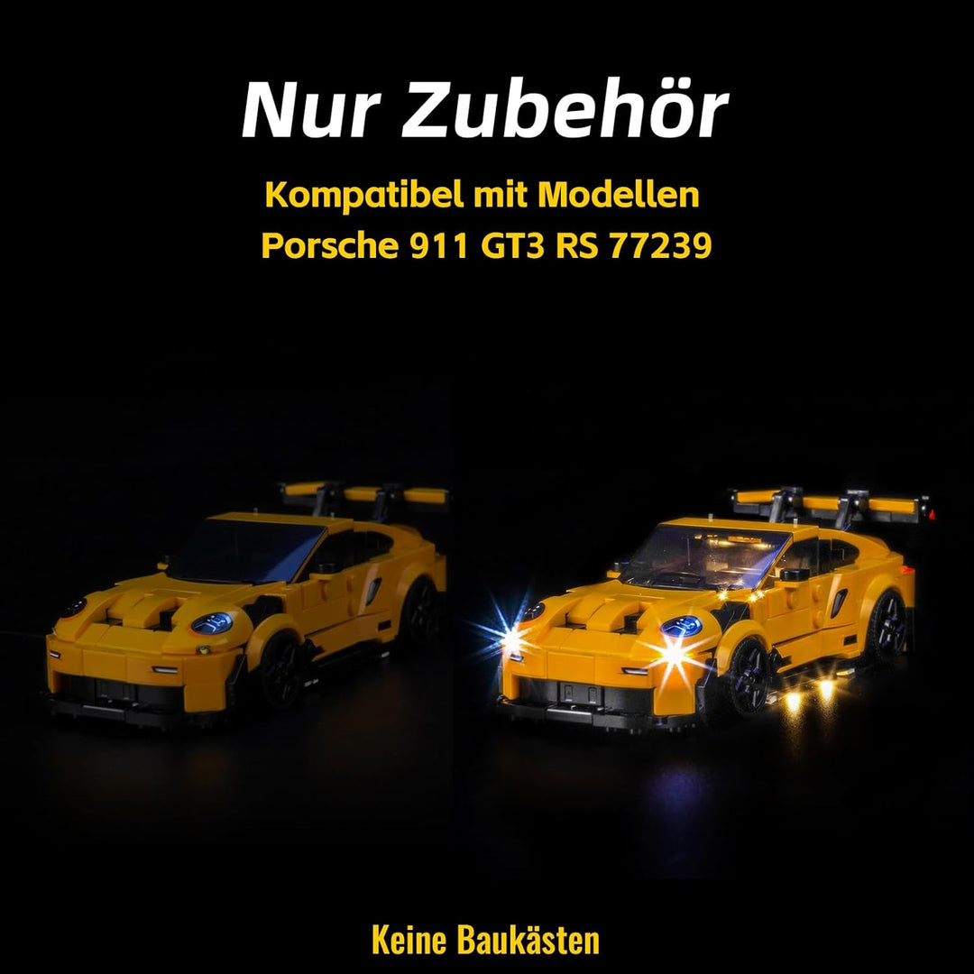 Update Version Licht-Kit Kompatibel mit Lego Porsche 911 GT3 RS Super Car 77239 (Kein Modell), Led B