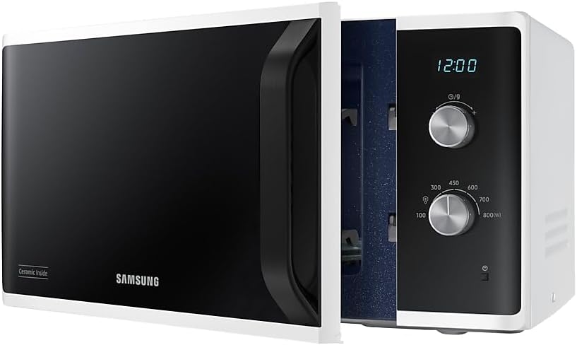 Samsung MW3500 Mikrowelle MS23K3614AW/EG / 800 W / 23 L Garraum / 48, 9 cm Breite / Kratzfester Kera