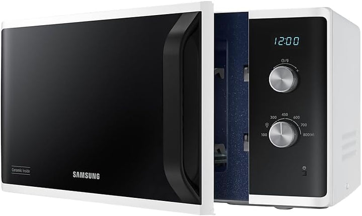 Samsung MW3500 Mikrowelle MS23K3614AW/EG / 800 W / 23 L Garraum / 48, 9 cm Breite / Kratzfester Kera