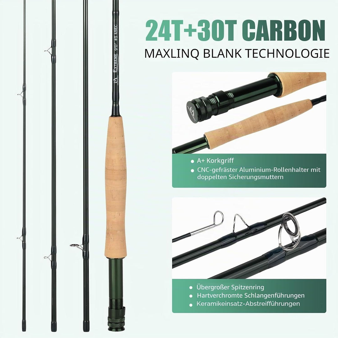 sprinton Maximumcatch Extreme Fliegenrute Combo 3/4/5/6/7/8wt Fliegenrute und Fliegenrolle Outfit mi