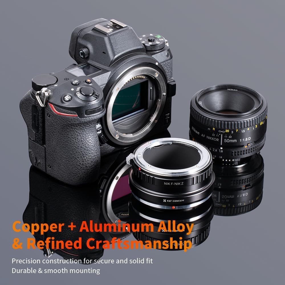 K&F Concept NIK-NIK Z Bajonettadapter Objektiv Ring für Nikon F Objektiv auf Nikon Z 7 und Nikon Z 6