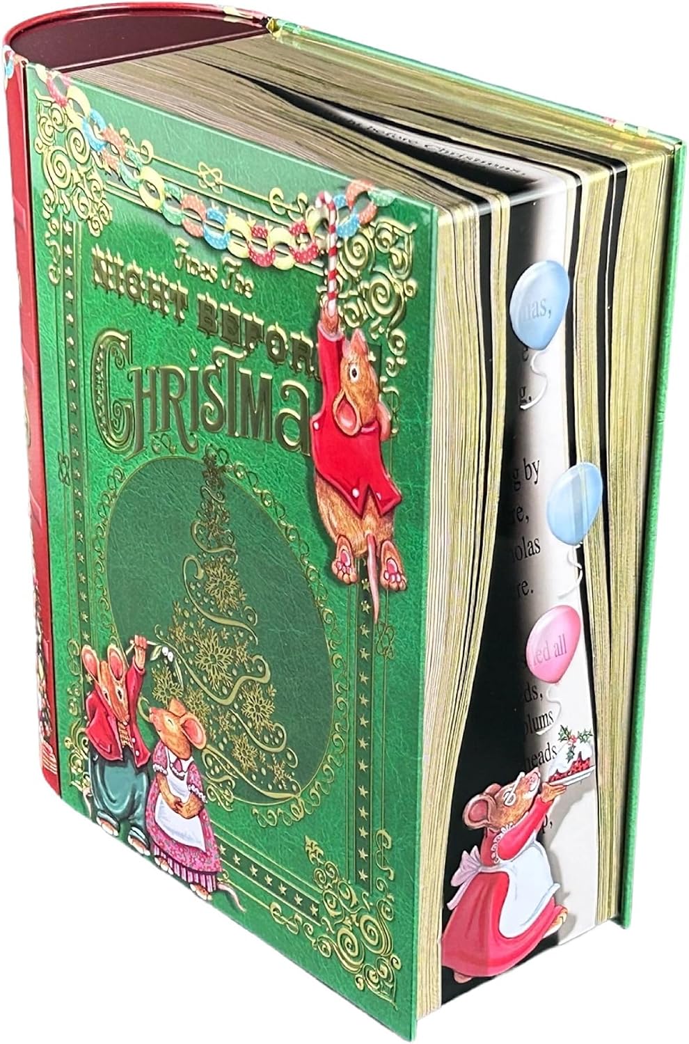 Grosse Buchdose Night Before Christmas - Aufbewahrungsdose, Keksdose, Blechdose - aufwändig geprägt